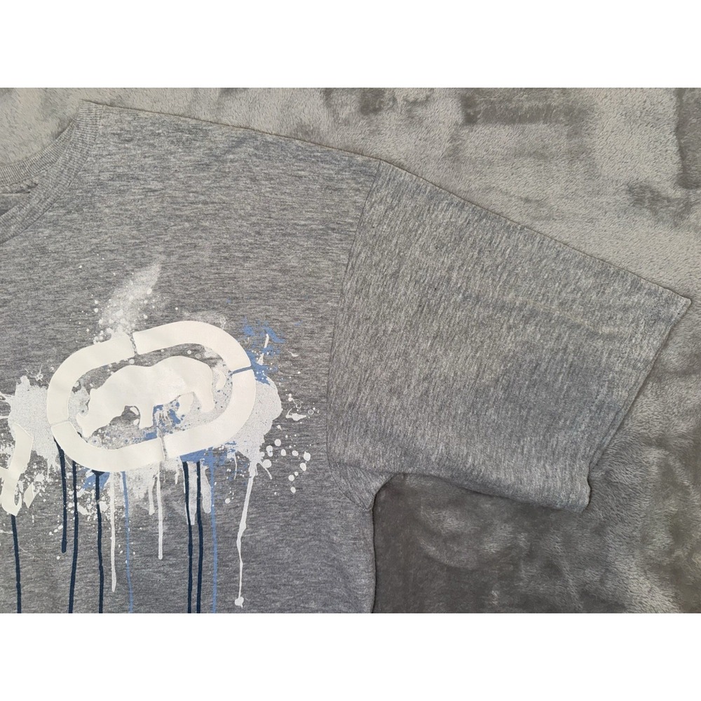 Ecko Unltd Rhino T Shirt Drip Paint Streetwear Y2K Style Heather Gray Mens XL - Picture 4 of 16